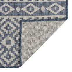 Hot Muebles tifón Alfombra de exterior de tejido plano rayas azules 120x170 cm Azul