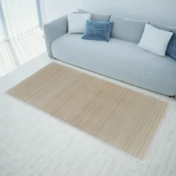 Outlet Muebles tifón Alfombras rectangulares de bambú natural 4 unidades 120x180 cm Beige