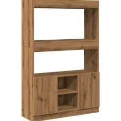 Best Muebles tifón Aparador alto madera de ingeniería roble artesanal 92x33x140 cm Marrón