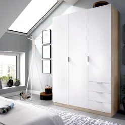 Clearance Muebles tifón Armario con 3 puertas 3 cajones NESS 105