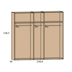 Clearance Muebles tifón Armario de 5 puertas DUCAL 74