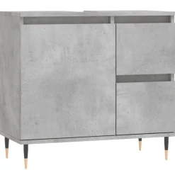 Best Muebles tifón Armario de baño madera contrachapada gris hormigón 65x33x60 cm Gris