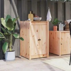 Best Muebles tifón Armario de cocina de exterior madera maciza de pino Marrón