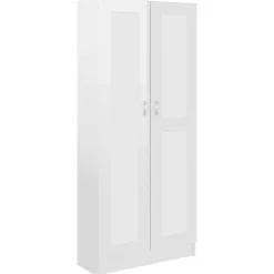 Best Muebles tifón Armario de libros contrachapada blanco brillo 82,5x30,5x185,5cm Blanco