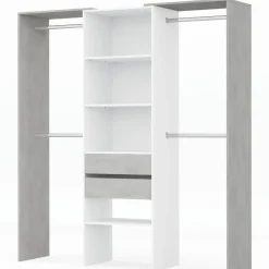 Clearance Muebles tifón Armario-vestidor con estantería  2,02 x 50 cm + 4 barras modelo BIDY