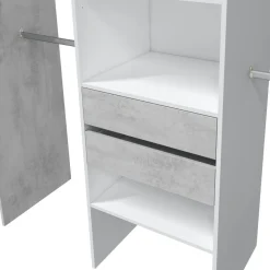 Clearance Muebles tifón Armario-vestidor con estantería  2,02 x 50 cm + 4 barras modelo BIDY
