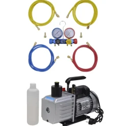 Discount Muebles tifón Bomba de vacío 100 L/min manómetros de 4 vías kit herramientas