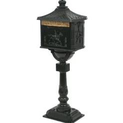 Best Muebles tifón Buzón de pedestal de aluminio estilo vintage inoxidable verde Verde