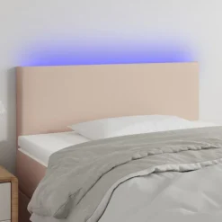 Best Muebles tifón Cabecero con LED cuero sintético color capuchino 80x5x78/88 cm Marrón