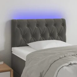 Sale Muebles tifón Cabecero con LED de terciopelo gris oscuro 80x7x78/88 cm Gris