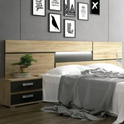 Best Muebles tifón Cabecero con LED y mesitas PRISMA