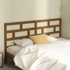 Best Muebles tifón Cabecero de cama madera maciza de pino marrón miel 206x4x100 cm Marrón