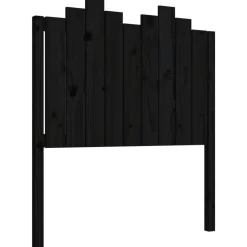 Hot Muebles tifón Cabecero de cama madera maciza de pino negro 96x4x110 cm Negro