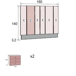 Clearance Muebles tifón Cabecero y 2 mesitas MENDOL 10