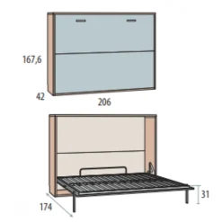 Online Muebles tifón Cama abatible horizontal VITA 24
