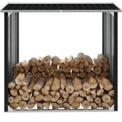 Sale Muebles tifón Caseta de jardín para leña acero galvanizado gris 172x91x154 cm Antracita