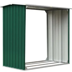 Online Muebles tifón Caseta de jardín para leña acero galvanizado verde 172x91x154cm Verde