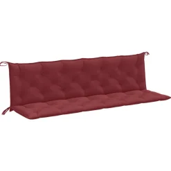 Best Muebles tifón Cojines banco jardín 2 uds tela rojo tinto melange 200x50x7 cm Rojo