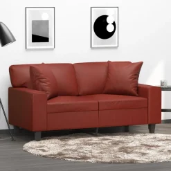 Hot Muebles tifón Cojines decorativos 2 uds cuero sintético rojo tinto 40x40 cm Rojo