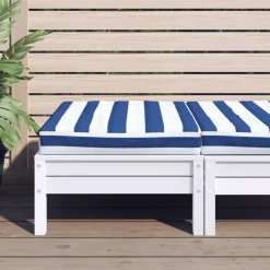 Best Muebles tifón Cojín para palets tela Oxford a rayas azul y blanco 60x60x8 cm Azul