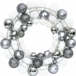 Best Muebles tifón Corona de Navidad poliestireno blanca y gris 45 cm Multicolor