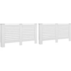 Best Muebles tifón Cubiertas para radiador 2 unidades MDF blanco 152x19x81,5 cm Blanco