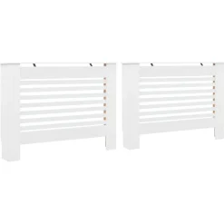 Fashion Muebles tifón Cubiertas para radiador 2 unidades MDF blanco 112x19x81,5 cm Blanco