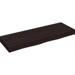 Best Muebles tifón Encimera baño madera maciza tratada marrón oscuro 80x30x(2-6)cm Gris