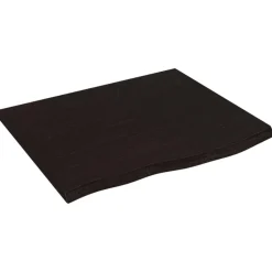 Best Muebles tifón Encimera baño madera maciza tratada marrón oscuro 60x50x(2-6)cm Gris