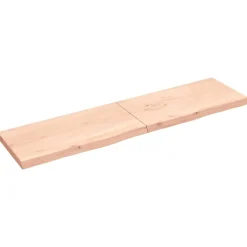 Best Muebles tifón Encimera de baño madera maciza sin tratar 200x50x(2-6) cm Marrón