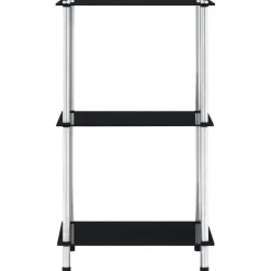 Best Muebles tifón Estantería 3 niveles cristal templado negro 40x40x67 cm Negro