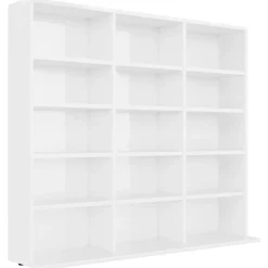 Clearance Muebles tifón Estantería CD madera contrachapada blanco brillo 102x23x89,5 cm Blanco