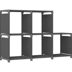 Fashion Muebles tifón Estantería de 5 cubos de tela gris 103x30x72,5 cm Gris