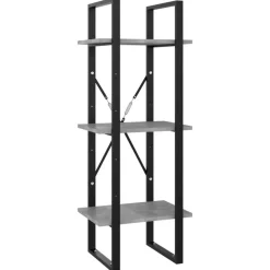 Best Muebles tifón Estantería de 3 niveles contrachapada gris hormigón 40x30x105cm Gris