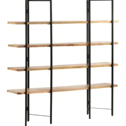 Best Muebles tifón Estantería de 4 niveles madera maciza de mango 160x35x160 cm Marrón