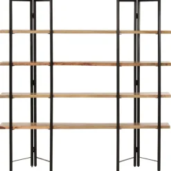Best Muebles tifón Estantería de 4 niveles madera maciza de mango 160x35x160 cm Marrón
