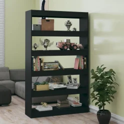 Best Muebles tifón Estantería de libros/divisor de espacios negro 100x30x166 cm Negro