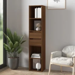 Best Muebles tifón Estantería de madera contrachapada roble marrón 36x30x171 cm Marrón