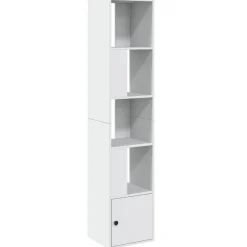 New Muebles tifón Estantería de madera de ingeniería blanca 40x36x189 cm Blanco