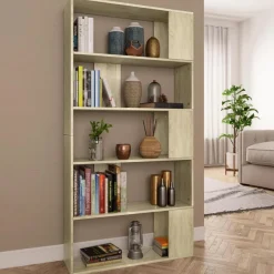 Outlet Muebles tifón Estantería madera contrachapada color roble Sonoma 80x24x159 cm Marrón