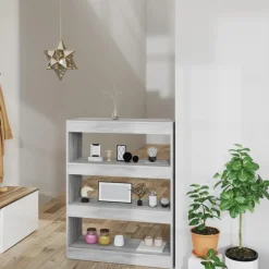 Outlet Muebles tifón Estantería madera contrachapada gris Sonoma 80x30x103 cm Gris
