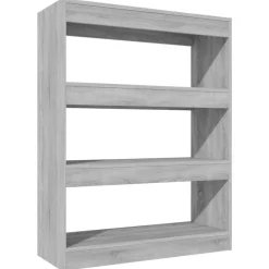 Outlet Muebles tifón Estantería madera contrachapada gris Sonoma 80x30x103 cm Gris