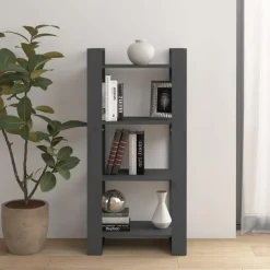 Sale Muebles tifón Estantería/divisor de espacios madera maciza gris 60x35x125 cm Gris