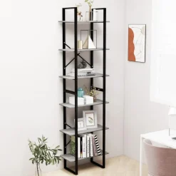 Best Muebles tifón Estantes de almacenaje 2 uds contrachapada hormigón 60x30x210cm Gris