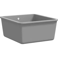 Best Muebles tifón Fregadero de cocina de granito con un seno gris