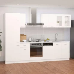 Best Muebles tifón Juego de muebles de cocina 7 piezas madera de ingeniería blanco Blanco