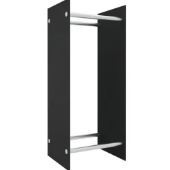 Clearance Muebles tifón Leñero de vidrio templado negro 40x35x100 cm Negro