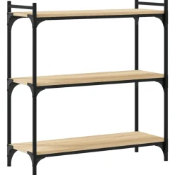 Hot Muebles tifón Librería 3 estantes madera ingeniería roble Sonoma 80x30x86 cm Marrón