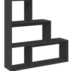 Clearance Muebles tifón Librería divisora 3 niveles madera negro 123x29x123 cm Negro