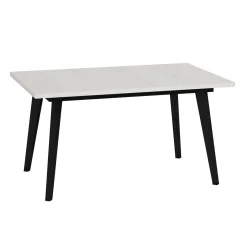 Clearance Muebles tifón Mesa comedor pata metálica inclinada negra EINAR Polar Ext. 90 140(191)